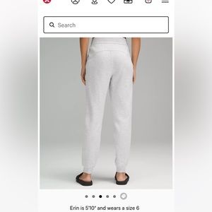 Size 6 grey fleece Lululemon joggers